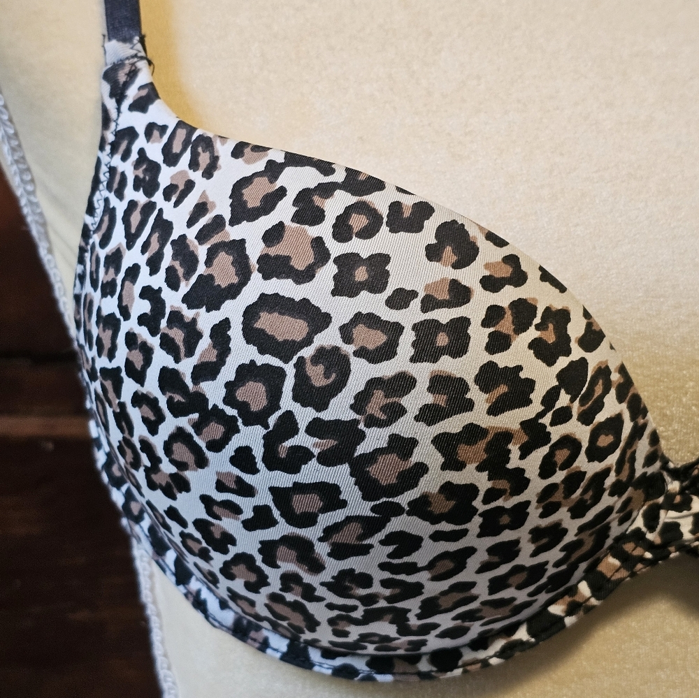 Leopard Print Push up add 2 cup sizes Padded Bra NWT - Picture 3 of 6